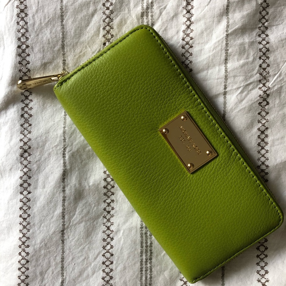 lime green Michael Kors wallet
